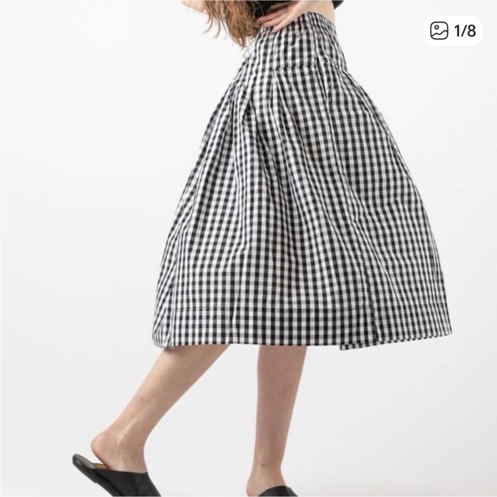 Alex Mill Black and White Checkered A-Line Skirt